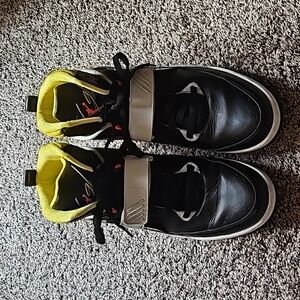 Mens black white yellow Jordan sneakers size 13